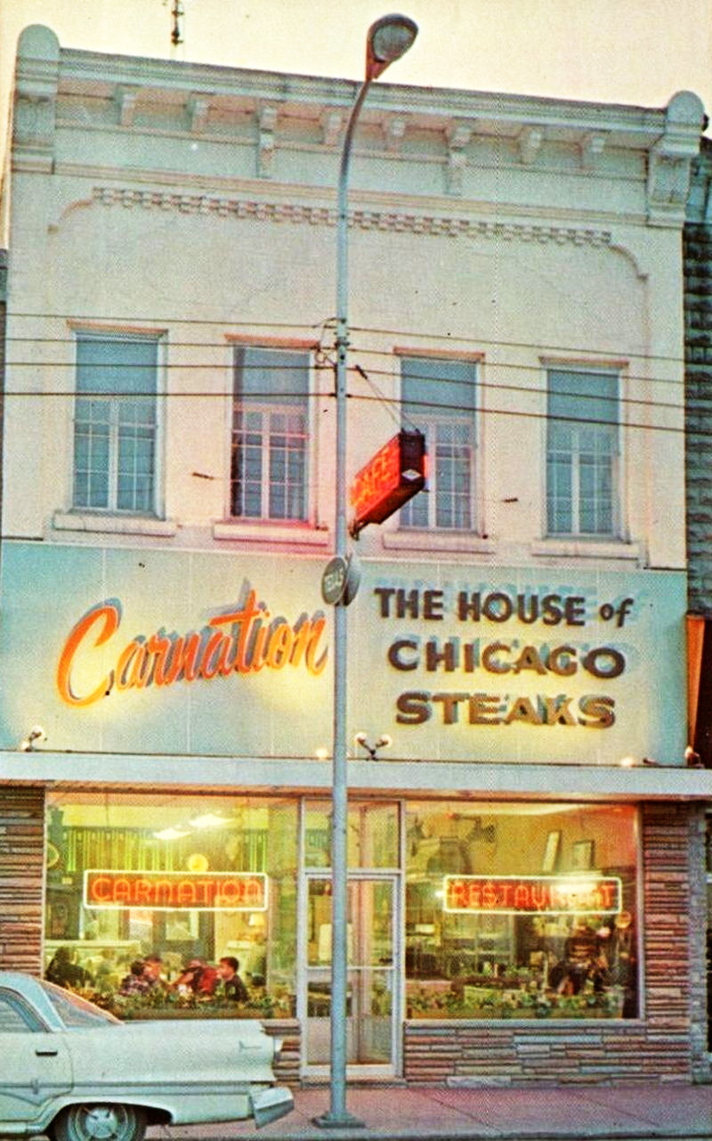 Carnation Restaurant - Vintage Postcard (newer photo)